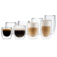 Glaswerk Latte Macchiato Gläser Doppelwandig, Gläser Set mit 2 Kaffeetassen, Cappuccino Tassen aus Glas, Doppelwandige Gläser, Isoliertes Trinkglas, Teegläser -30 bis 150°C, Cappuccino Gläser