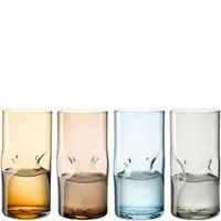 Leonardo Trinkgläser Set Vesuvio 4-tlg., Trinkbecher, Kalk-Natron-Glas, Mehrfarbig, 330 ml, 077380