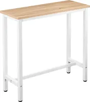 WOLTU 1x barový stôl jedálenský stôl, kovový rám, stolová doska z MDF, 100x40x100cm (ŠxHxV) : Svetlý dub Farba: svetlý dub