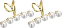 Damen-Ohrmanschetten, nicht durchbohrt, Clip auf Kunstperlen, Ohrknochen-Clips, Schmuck für Party-Golden
