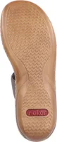 Rieker Damen Clog Pantolette Applikation zarte Details glänzender Ring 608K1, Größe:39 EU, Farbe:Grau