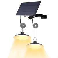 Außen Solarlampe Wasserdichte Garten Solarleuchte Solar Pendelleuchte mit 2 Hängelampe, Warmweiß