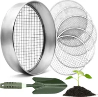 Gartensieb rund 30 cm mit 5 austauschbaren Siebeinsätzen - inklusive Gartenschaufel