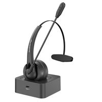 OY131 Bluetooth 5.2 Headset Einohr-Operator-Headset Externes Mikrofon Intelligente Geräuschunterdrückung mit Ladestation Schwarz
