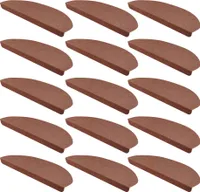 15er SET StickandShine Stufenmatte in braun halbrund für Treppenstufen, Treppenstufenmatte zum aufkleben