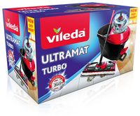 Vileda UltraMax Turbo Komplett-Set mit Teleskopstiel Wischmop Eimer Bodenwischer