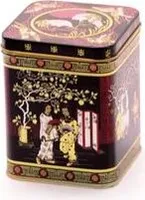 Dose "Black Jap" 250 g eckig, Scharnierdeckel 11,1 x 8,7 x 8,7 cm