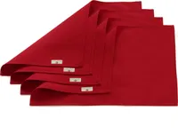Vivi Idee 4er Tischsets Platzset 100% Baumwolle Weihnachtsdeko Platzdeckchen Stoff abwaschbar Handgenäht 52x33cm (Rot)