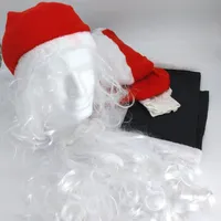 Foxxeo Weihnachtsmann Nikolauskostüm 9-teilig Kostüm Männer Mütze Bart Festlich