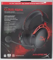 HyperX Cloud Alpha slúchadlá s káblovou čelenkou na hranie hier Čierna, červená