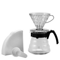 Hario Einsteigerset Kaffee 4 teilig Glas schwarz V60 Craft Coffee Maker 17, 3 x 24, 5 x 13 cm (40 Filter) VCND-02B-EX