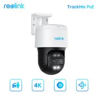 Reolink TrackMix PoE 4K 8MP PTZ PoE Überwachungskamera Außen mit Dual-Objektiv, 6 X Zoom Fernperspektive, 355°/90° schwenkbar, Farbnachtsicht, Personen-/Fahrzeug-/Tiererkennung, Auto-Tracking, 2-Wege-Audio
