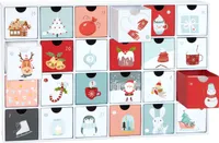 Kalendarz adwentowy BRUBAKER do wypełnienia - Sweet Chistmas 2024 - kalendarz świąteczny DIY 24 drzwiczki na bony i słodycze - 39 cm wysokości - karton