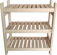 Holzregal Standregal Modulares Regal Stapelbar Kellerregal Haushaltsregal Kiefer Breite 33 cm Lange 60 cm Höhe 60 cm 3 Einlegeböden