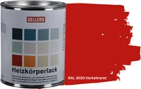OELLERS Heizkörperlack DIY 1L RAL 3020 Verkehrsrot Heizungsfarbe Heizungslack Heizkörperfarbe