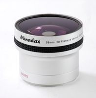 0.25x Minadax Fisheye Vorsatz kompatibel für Fujifilm FinePix HS10, S6500fd, S9500, S9600 - in silber