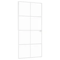 Prolenta Premium - Drzwi wewnętrzne białe 93x201,5 cm szkło hartowane i aluminium slimline
