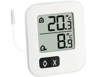 PEARL Außenthermometer Digital: Digitales Innen- und Außen-Thermometer mit  LCD-Display und Uhrzeit (Thermometer mit Kabel, Thermometer Digital großes  Display) : : Garten