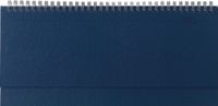 Tisch-Querkalender Balacron blau 2024 - Büro-Planer 29,7x13,5 cm - mit Registerschnitt - Tisch-Kalender - verlängerte Rückwand - 1 Woche 2 Seiten