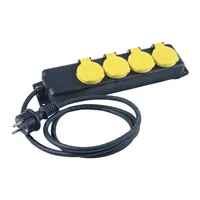HEITRONIC 45058 Steckdosenleiste ohne Schalter Schwarz/Gelb erhöhter Berührungsschutz (45058)