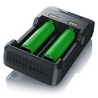 Aplic Batterie-Ladegerät 2000 mA, USB Akku Lader mit zwei Steckplätzen für Ni-MH / Ni-Cd / Li-ion Akkus