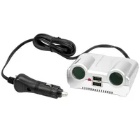 2-komorová zástrčka pro rozvod zapalovače cigaret s USB + přepínač