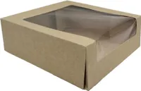 Tortenkarton braun mit Sichtfenster 30x30x8cm