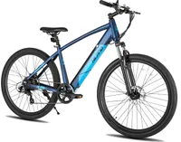 Hiland 27,5 Zoll Elektro-Mountainbike, 7-Gang Aluminium Elektro-Pendelbike, 250W Motor mit Scheibenbremse Federgabel, 36V 10.4Ah Akku, Blau