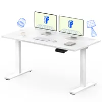FLEXISPOT Höhenverstellbarer Schreibtisch Elektrisch 140x70cm, 2 starke Motoren, 120 kg Tragkraft, Antikollisionsschutz, 4 Memory-Funktion (Weiß)