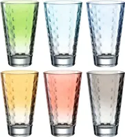 LEONARDO Set Longdrinkbecher Pastell sortiert Optic 6er Set