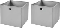 2 Stück Hellgrau Faltbox 28 x 28 x 28 cm  Aufbewahrungsbox faltbar ( Grau )