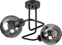 FKL DESIGN Home Deco Deckenlampe Pendellampe Kugel Schwarz Grau Weiß (830-EK2)