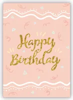 Romantische rosa Geburtstagskarte: Happy Birthday