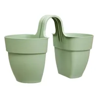 elho® Vibia campana Geländertopf Flower Twin Pistaziengrün 21 cm - Kunststoff