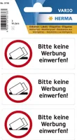 HERMA Hinweisetiketten "Bitte keine Werbung einwerfen" 3 Etiketten