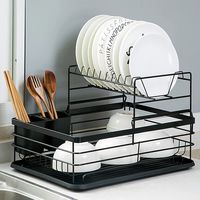 Stojan na nádobí Železný odkapávač na nádobí černý do kuchyně 43x32x27cm