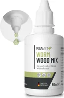 REAVET Wurm-Kraut Liquid Tropfen flüssig 50ml, Wurmkur sekundierend für alle Haustiere, Hund, Katze, natürliche Rezeptur, Wurmmittel sekundierend, kein Anthelminthikum