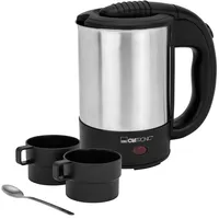 Clatronic® Wasserkocher klein 0,5L | Reisewasserkocher inkl. 2 Tassen, Reisebeutel und Löffel | Mini Wasserkocher | Camping Wasserkocher | WKR 3624