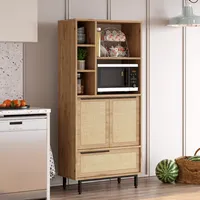 Küchenschrank ‘Kvænangen’ 162 x 75 x 36 cm Eichenoptik / Rattanoptik