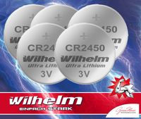 5 x CR2450 WILHELM Lithium Knopfzelle 3V 600mAh ø24,5x3,0mm Batterie DL2450