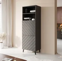 Vitrine Hochvitrine Beistellschrank ABETO 60 graphit 60 x 176,5 x 40 cm