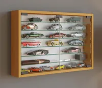 MandosaXL Glasvitrinen wandhängend 2 Glastüren Buche Nachbildung.