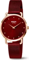 Boccia Damen Titan Quarz Armbanduhr Bordeaux Edelstahlband - 3314-08