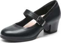 DREAM PAIRS Dame Mary Janes Pumps Chunky High Heel Kleid Schuhe Dicker Absatz Pumps für Damen,Size 38,Schwarz,DWUMPU2538
