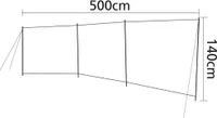 Bo-Camp parawan z oknem Dennis 500x140 cm szary