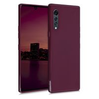 kwmobile Hülle kompatibel mit LG Velvet Hülle - weiches TPU Silikon Case - Cover geeignet für kabelloses Laden - Bordeaux Violett