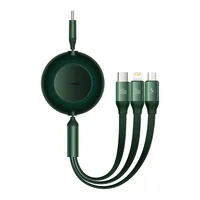 Kabel 3 w 1 USB-C Baseus Bright Mirror 4 na micro USB, USB-C, Lightning 100W, 3,5A, 1,1m, zielony