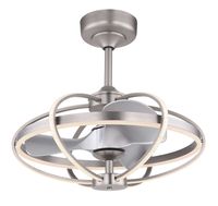 Globo Lighting Ventilator Metall Nickel matt, Kunststoff opal, ABS silber metallic, dimmbar, Farben fixierbar, Memoryfunktion, Nachtlicht, Timer, Fernbedienung, Batterie inkludiert 2x AAA,, max. Motorleistung 32W, optimale Raumnutzung 15m², Abkühlung, Aufheizen, Geschwindigkeitsstufen 180/240/300 RPM, ø: 640mm, H: 580mm, inkl. LED 50W 230V, 500-5000lm Source, 325-3250lm Output, CCT 3000-6000K