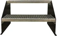 2 stufige freistehende Stahltreppe Standtreppe Breite 70cm / Geschosshöhe 42cm Schwarz