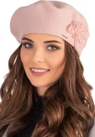 Vivisence damen baskenmütze eleganter wintermütze warm und gemütlich kopfbedeckung an winter und herbst warm dick strickmütze, klassisch mütze für frauen, hergestellt in der eu, rosa, einheitsgröße